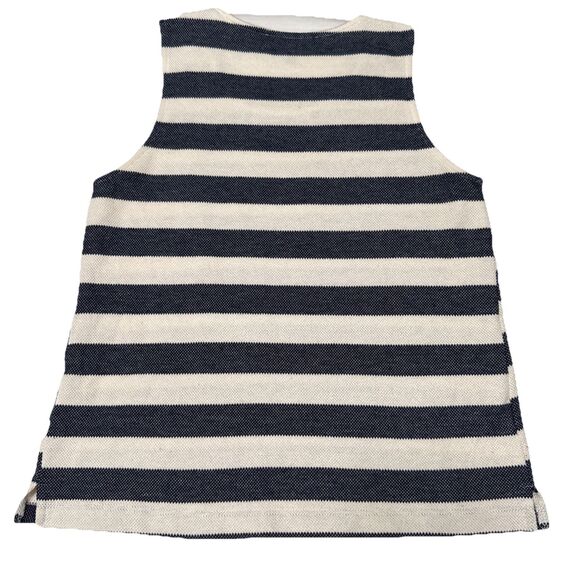 Anthropologie XS Sunday in Brooklyn Navy Ivory Stripe Sleeveless Top - Picture 3 of 8